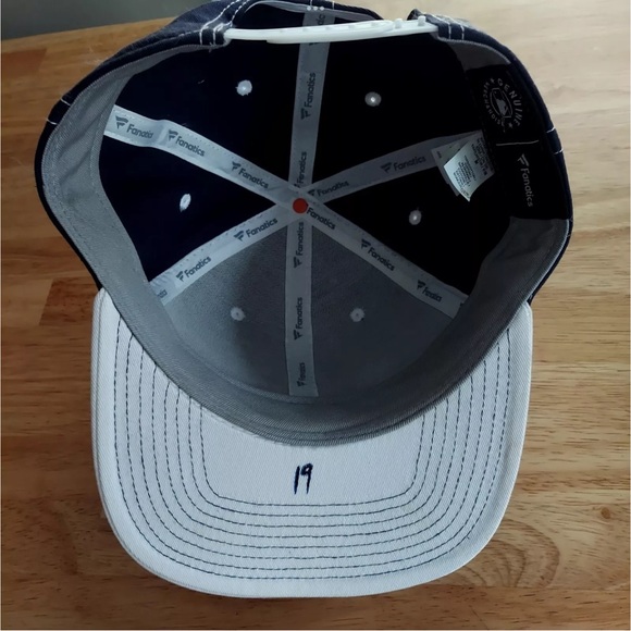 New York Yankees Hat Blue NY Logo Cap Fanatics Pinstripe Stitch - Picture 2 of 6